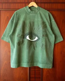 Y2K Tshirt Harajuku Devils Eye Pattern Oversized Sleeve Slave Gothic Shirt Street Wear para homens e mulheres 240424