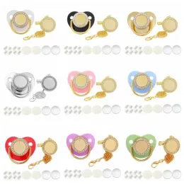 UPS Customize Sublimation Bling Pacifier with Clip Necklace Crystals Party Favor For Baby Keepsake Brithday Gift Z 4.28