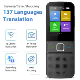 Smart Voice T10 Translator Machine 137 Multisprachen in Echtzeit Online -Instant Off -Line -Übersetzung AI Lernkonvertierung 240424