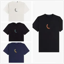 T-shirt di Fred Polo Perry Men Designer Polos di lusso di lusso di lusso FP New Mens Pure Cotton Short Short Short Round Neck T-shirt Minimalista