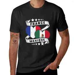 Męskie topy z czołgami francuską meksykańską koszulę pół - france mexique T -shirt Plain dla chłopców męskich ubrań