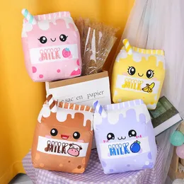 Kawaii Milk Doll Toy Simulation Strawberry Banana Blueberry Chocolate Carton Plushy Toys Stuffed Food Home and Decoration 240426