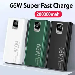 携帯電話のパワーバンク66W 200000 AHデジタルディスプレイパワーバンクスーパーファスト充電ポータブルパワーバンク外部バッテ