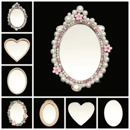 보석류 10pcs/lot 2021 New Love Mirror DIY 휴대 전화 액세서리 다이아몬드 진주 꽃 렌즈 휴대 전화 케이스 재료