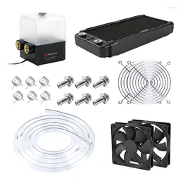 Datorkylningar Ococoo Water Cooling Kit 240mm Aluminium Radiator 36mm Tjocklek Pump med reservoar 120mm fläktar 2M Slangkontakt