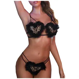 Conjuntos de sutiãs y pêssego de lingerie de pêssego define brassiere feminino de roupa íntima exótico bralette duas peças sutiã peluda e calcinha entrega de vestuário otloz