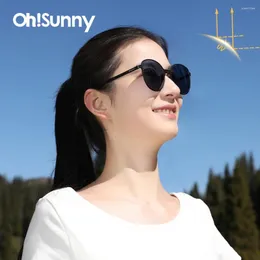 نظارة شمسية Ohsunny كلاسيكية قابلة للطي النساء المعدني للرجال أزياء في الهواء الطلق حماية أشعة الشمس UV400 للمشي لمسافات طويلة على شاطئ التخييم