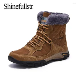 Botlar Kış Men Yüksek Karşı Kar Ayakkabı 2024 Botas De Nieve Invierno Hombre Peluş Sıcak Ayakkabı Snowboots Drop