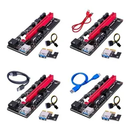Neue Ver009S PCI-E RISER-Karte Dual 6Pin Adapter Card PCIe 1x bis 16x Extender Card USB3.0 Datenkabel für BTC Mining Miner 009S Expressfor For Dual 6Pin Adapter
