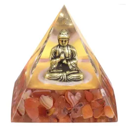 Caschetti di gioielli Buddha Statue Orgone piramide Orgonite naturale Orgonite Reiki Generatore di guarigione per Meditazione Protezione Feng Shui Decor