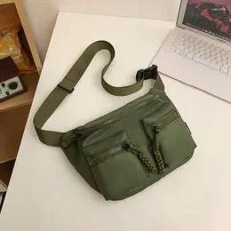 Bel çantaları işe gidip gelme naylon paketleri kadınlar için fermuarlı crossbody 2024 temel stil düz renk bolsas feminas