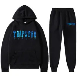 American Trendy Trapstar Alphabet Stampato Sports Set Men S and Women Cash Casual Hoodie Pants Two Piece