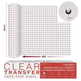 HTVRONT 12INX80FT50FT30FT TRANSFERT TAPE RED ALINGENT APPLIGNAL GOAP для Cricut Craft Cup Car Diy наклеивание клея винила 240422