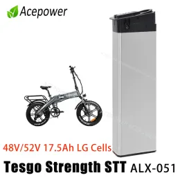 Parte 52V 17.5AH 48V 17.5AH Bateria de substituição para Tesgo Strength STT 48 V 15AH Bateria de bicicleta dobrável Alx051 com carregador rápido 3A