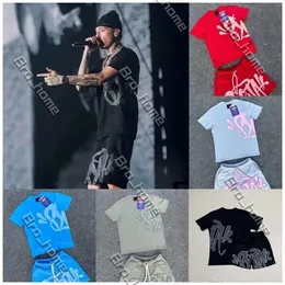 2024 Дизайнерский мужчина Syna World Short Set High Street Fashion Hip-Hop Print Tshirts Set Set Tee Printed Trub