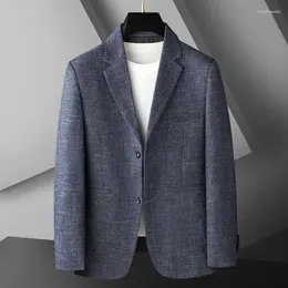 Ternos masculinos Blazer de alta qualidade elegante estilo de moda britânica Vestido de trabalho casual entrevista de emprego gentleman slim fit casat