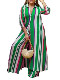 خريف ربيع أفريقيا النساء الأكمام الطويلة v-neck بوليستر 2 قطعة طويلة pant مجموعات مطابقة XL-5XL الملابس الأفريقية النساء 240423