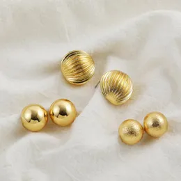 Серьги-грибы винтажные золотые полукручительные шар для женщин простые полосы Половые металлические толстые ушные шпильки