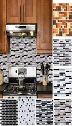 1pc 3d Automadesivo Tile Tile Imitação de vidro Mosaic adesivos de parede Decalque de papel de parede para decoração de banheiro da cozinha5312037