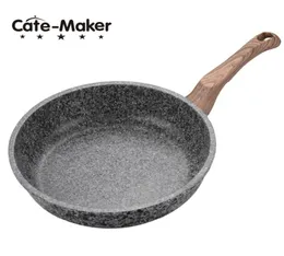 Cate Maker Marble Stone Nonstick Frying Pan with Heat Resistant Bakelite HandleGranite Induction Egg SkilletDishwasher Safe T200525286113