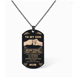 Anhänger Halsketten Edelstahl Mama Papa Halskette für Frauen Männer Briefe nie vergessen, dass ich dich liebe, schenken Eltern ihre Kinder ihre Kinder