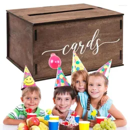 Party Supplies Wooden Envelope Money Box Keepsake With Slot Rustic Holder Case Card Receiving For