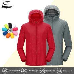 Jackets LNGXO Hiking Waterproof Jacket Women Men Camping Running SunProtective Windbreaker Quick Dry Outdoor Sport Rain Coat Unisex