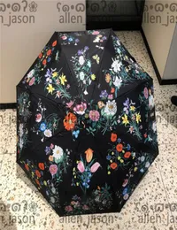 Floral Europe Sun Umbrellas Hipster Automatic Folding Designer Luxury Umbrellas High Quality Outdoor Travel Multifunction Windproo3784661