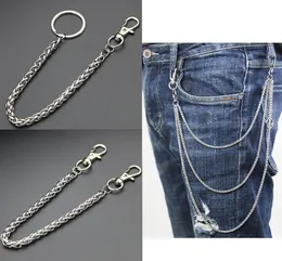 Fyrkantig kedja rostfritt stål lång metall plånbok kedja koppel byxa jean nyckelring ring clip men039s hip hop smycken6201287