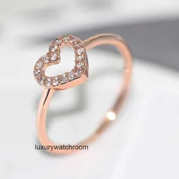 Женская группа Tiifeany Ring Dewelry Hazy Moon Fashion Fashion Fashion Fresh Heart Shaped Tomen Ring с цирконом микроингуляции и аксессуаров для настоящих золотых аксессуаров.