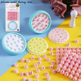 Moulds Silicone World Number Letters Cookie Stamp Mold Fondant Cutter Cookie DIY Tool Cake Decorating Tools Pastry Baking Mould Set