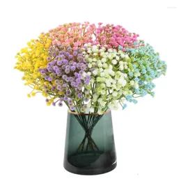 Kwiaty dekoracyjne 6pcs Niemowlęta oddech sztuczny plastikowy gipsophila DIY Bukiety Kwiatowe do ręcznie robionego przyjęcia weselnego dekoracji domu