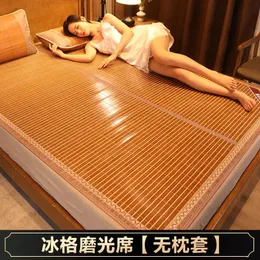 Cool Mat Bamboo Summer Naked Sleeping Student Dormitory Madrass Foldbar Ice Silk Dualuse Doubleided Hushåll 240507