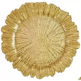 Weihnachtsdekorationen Großhandel 13inch Gold Ladeplatten Under Plate Hochzeitsriff für Drop Lieferung Hausgarten Festliche Party Suppli DHW2C