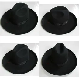 Adulto x053 100% lana top esportazione foglio originale israeliano je hat feltro con big eaves da 10 cm BRIM lana di lana Fedora Hats258t EN S258t QUALITÀ ORIGINALE