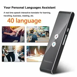 Wireless Voice Translate 40 Lingue Multi Smart Instant Transtated in tempo reale a 2 vie per lo studio di viaggio 240424