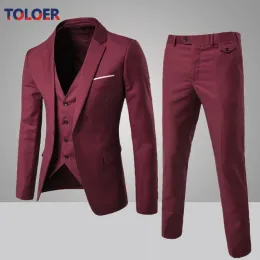 Giacche da uomo classico set da 3 pari set abiti da matrimonio per uomo tuta slim giacca tuta per pantalone per uomo smoking singolo petto più szie s6xl