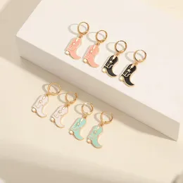 Stud Earrings 2024 Fashion Women Cute Cartoon Colorful High-heeled Shoes Simple Oil Drip Earring