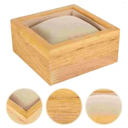 Watch Boxes Display Stand Wrist Holder Bracelet Jewelry Storage Decorative Rack Wood Single Case With Pillow