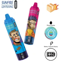 Exibição da tela 18000 Puffs Sunfire Vape descartável 25ml 850mAh Bateria 0mg 2mg 3mg 5mg Cigarro eletrônico Caixa digital Puff 18k 15k 15000 10000 atacado I Vape de cz