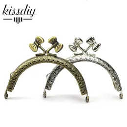 KISSDIY 10pcs 8.5cm 3 Antique Bronze silver Metal Purse Frame coin kiss clasp handle DIY Bag hardware Accessorie Craft Tailor 240419