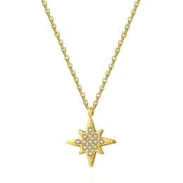 Wild Free Trendy Zirconia Star Pendant Necklace For Women Simple Sweet Collarbone Chain Rostfritt stål smycken gåva 240422