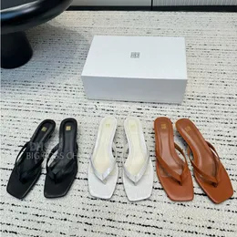 Luksusowe projektantki damskie sandały slajdy Toteme kapcie klapki klapki plażowe swobodny niskie obcasy sandały minimalistyczny styl fabryczny