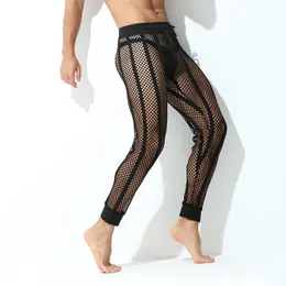 Calças de homens homens Mesh malha de batida transparente streetwear folggy sexy pantalon 2023 férias respiráveis ​​calças casuais s 5xl incerun 230711