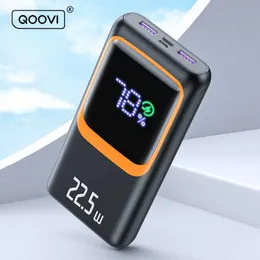 Banki zasilania telefonu komórkowego Qoovi Power Bank 20000 mAh Zewnętrzna duża pojemność baterii PD 225W Szybkie ładowanie przenośna PowerBank Odpowiedni dla iPhone'a i Xiaomi J24