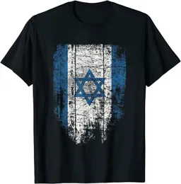 T-shirt de bandeira de Israel angustiada 100% algodão o-gola O verão curto de manga curta masculino casual T-shirt Size S-3xl 240424