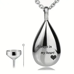 Stainless Steel Teardrop Cremation Jewelry For Pet And Human Ashes - Memorial Urn Necklace Keepsake Pendant Holder