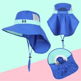 Berets Childrens Sunshade Hat Classic Natural Design Wide Brim Bucket Big Sun Protection Syngl and Simple