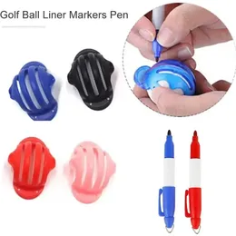 Golf Ball Liner Klipsi Liner Marker Kalem Şablon Hizalama Markaları Aracı Konumlandırma Yardımları Golfçü Hediyesi için Açık Hava Spor Aracı