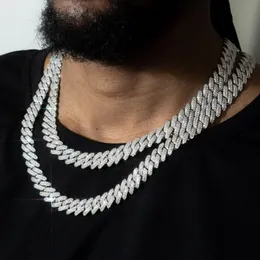 Hip Hop 5A Bling Cuban Link Chain Necklace Wutimite Necklace for Men Day Jewelry to Fashion Gift Rhinestone 240422
